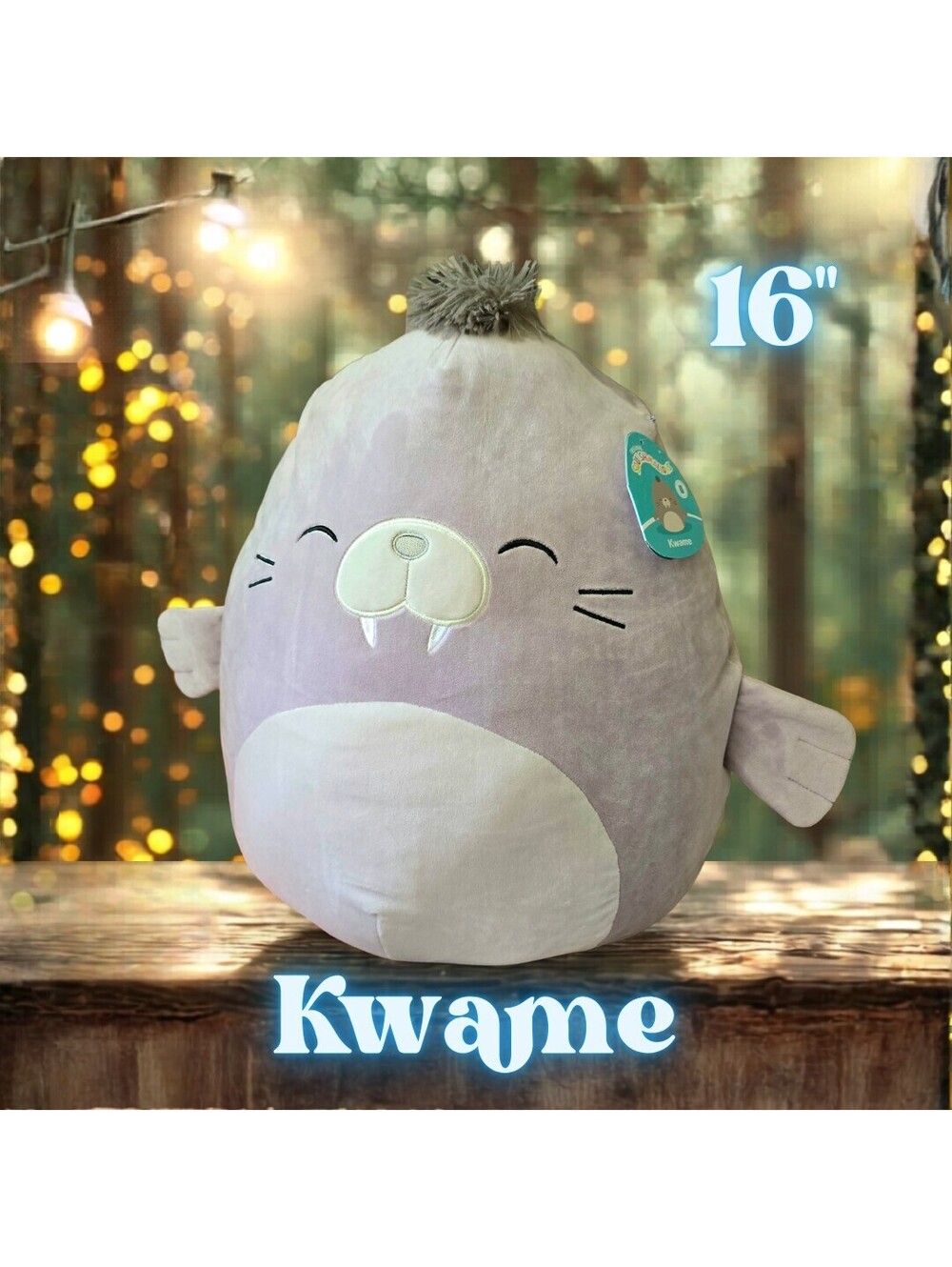 NWT Squishmallows Kwame the Walrus 16"